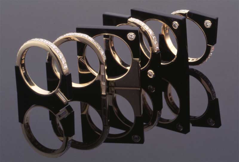 Submission by Marty Gruber for the 1996 cube American Jewelry Design Council Project