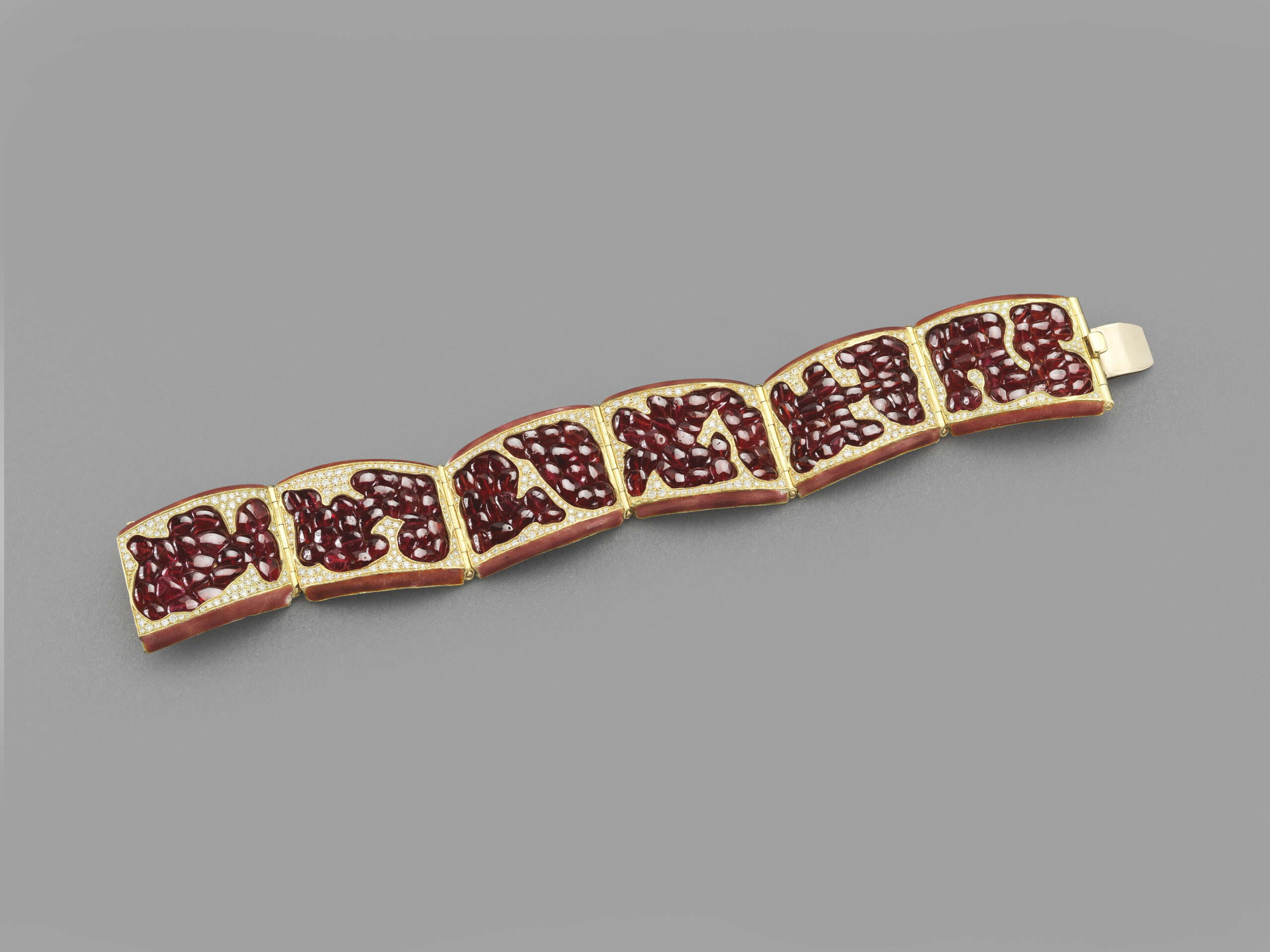 Spinel Enamel Pomegranate Bracelet