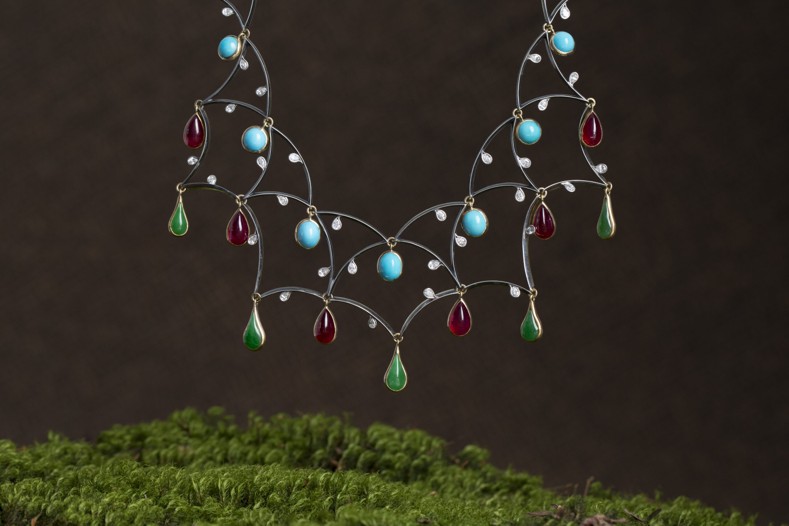 Turquoise Ruby Jade Necklace