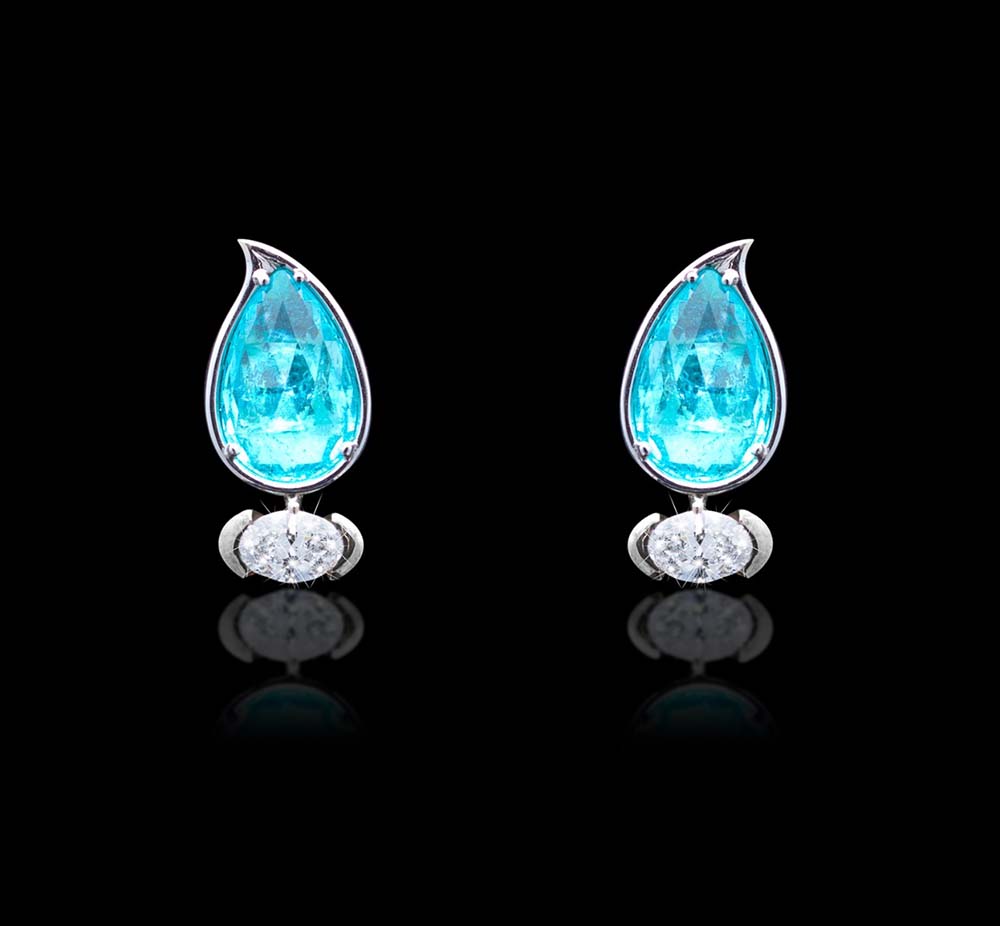 Aqua Diamond Earrings